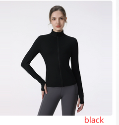 Women's Long Sleeve Zip Sports Jacket for Yoga & Running