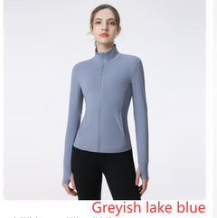 Women's Long Sleeve Zip Sports Jacket for Yoga & Running